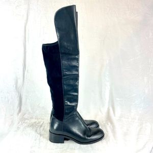 Marc Jacobs Tall Over Knee Boots Black Leather Riding Size 39